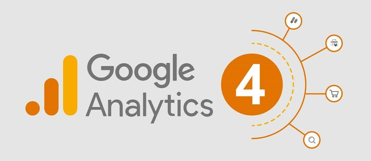 vector image of a the words Google Analytics 4.