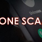 image of a dark shady person and a scam call
