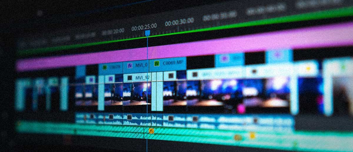 image of video editing software editing a video.