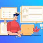 Image illustration of a person optimizing their website by building backlinks to other websites.