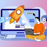 Image illustration of a person optimizing their website to speed its loading.